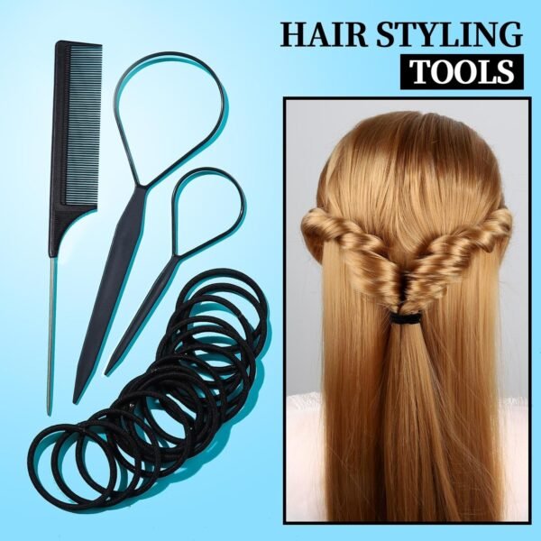 81Vlf7vghbL._SL1500_.jpg FANDAMEI Hair Accessories Kit - Elastic Hair Ties, Cotton Bands, Rubber Bands, Hair Pins, Rat Tail Comb for Women