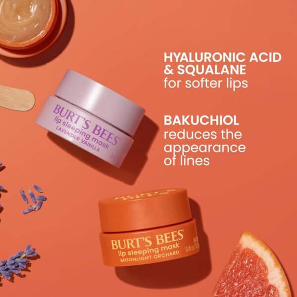 81WIX84JoxL._SL1500_.jpg Burt’s Bees Lavender Vanilla Lip Sleeping Mask, With Hyaluronic Acid and Squalane Moisturizer To Instantly Hydrate Lips, Overnight Mask and Treatment, 0.45 oz.