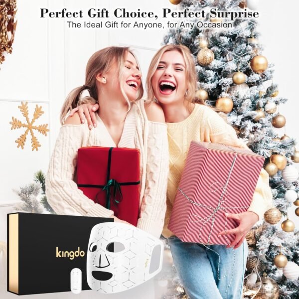 Red Light Therapy for Face 4 Modes LED Face Mask Light Therapy with Remote Portable and Rechargeable Multi Light Therapy Mask with Timing Function