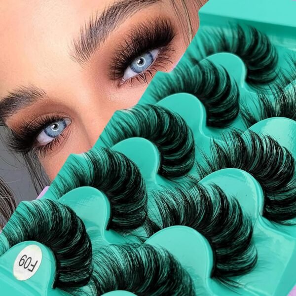 81WWJ7sZmrL._SL1500_.jpg Mink Lashes Strip Eyelashes Fluffy Volume False Eyelashes that Look Like Extensions Glamour Wispy Curly Fake Lashes 5 Pairs Pack