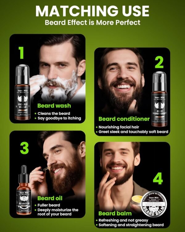 81WjbOQKUrL._SL1500_.jpg Comfy Mate Beard Kit for Men Beard Care Grooming Kit with Shampoo & Conditioner, Beard Oil, Balm, Brush, Comb & Scissors, Father's Day, Christmas & Birthday Gifts for Men Stocking Stuffers for Him