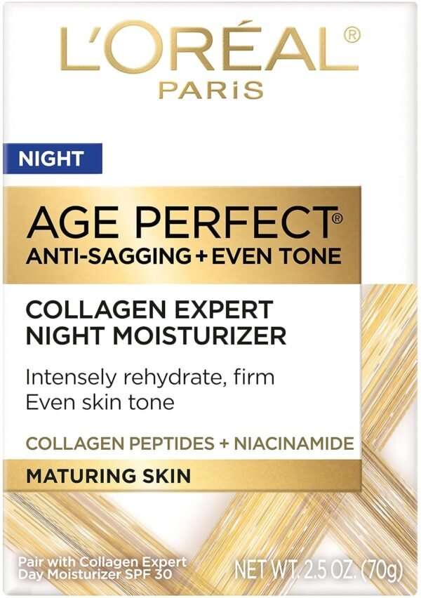 L'Oreal Paris Age Perfect Collagen Expert Anti-Aging, Anti-Wrinkle Night Moisturizer 2.5 oz
