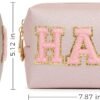 81X1dHpP8EL._AC_SL1500_.jpg HBselect 4 Pcs Chenille Letter Patch Makeup Bags - Portable Waterproof Cosmetic Organizer for Women