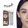 KISS imPRESS Falsies Self Adhesive Eyelashes, Press On Lashes, 12mm-14mm Glam Volume Lashes, Black, No Glue Needed, Invisible Band, 36 Lash Clusters & Non-Stick Applicator - Voluminous