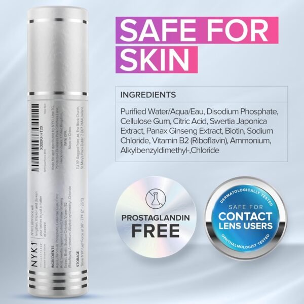 NYK1 CONCENTRATED Lash Serum For Eyelash Growth (XL - 8ml) LashForce Eyelash Serum To Grow Lashes Longer And Thicker - Eye Lash Enhancing Formula With Easy Application And Long Lasting Results
