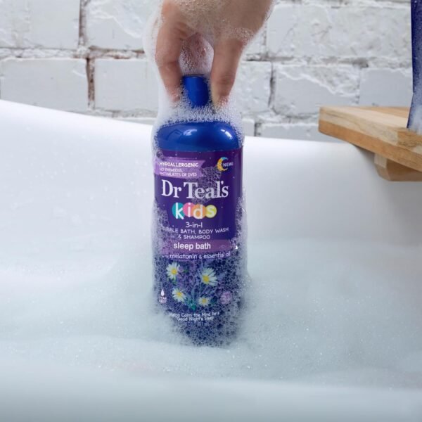 Dr Teal's Kids 3-in-1 Sleep Bath: Bubble Bath, Body Wash & Shampoo with Melatonin & Essential Oil, 20 fl oz (Pack of 3)