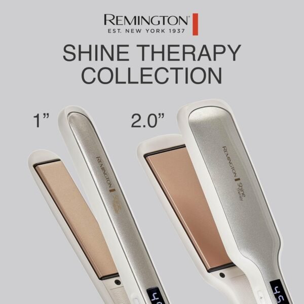 81XSo9sXpsL._AC_SL1500_.jpg Remington Shine Therapy 1 inch Hair Straightener Iron, Flat Iron Infused with Argan Oil & Keratin, Professional Ceramic Flat Iron for Less Frizz, Shines and Smooth, Styling Tools