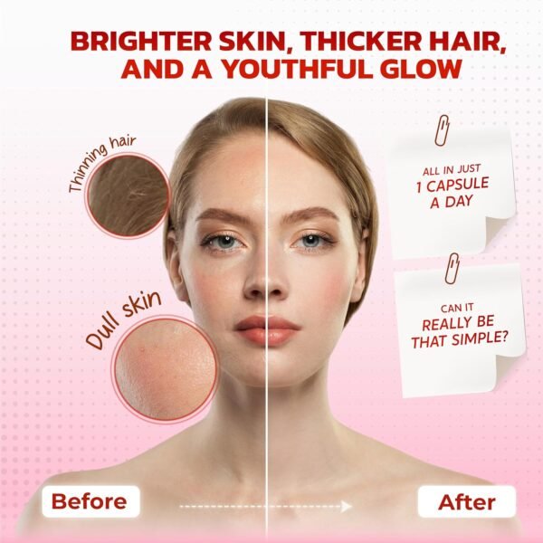 Collagen Biotin Resveratrol Saw Palmetto - Skin, Joint Health Support - Made in USA