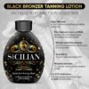 The Sicilian 200X Dark Black Bronzer Tanning Lotion - BEST for Glowing Skin - Gradual Bronzing & Sunless Self Tanner Lotion - Luxurious Sunless Body Tanning Lotion Nourishes Skin