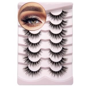 81Xw-bvXfAL._SL1500_.jpg Onlyall Lashes Mink False Eyelashes Natural Wispy Lashes Soft Faux Mink Lashes Fluffy False Lashes 16MM A04