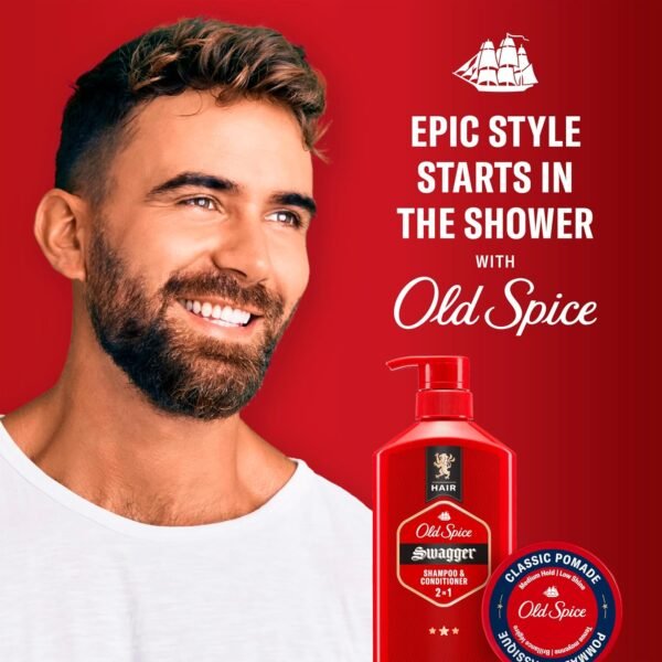 Old Spice Classic Pomade for Men, Medium Hold, Low Shine, Men's Hair Styling, 2.22 Oz