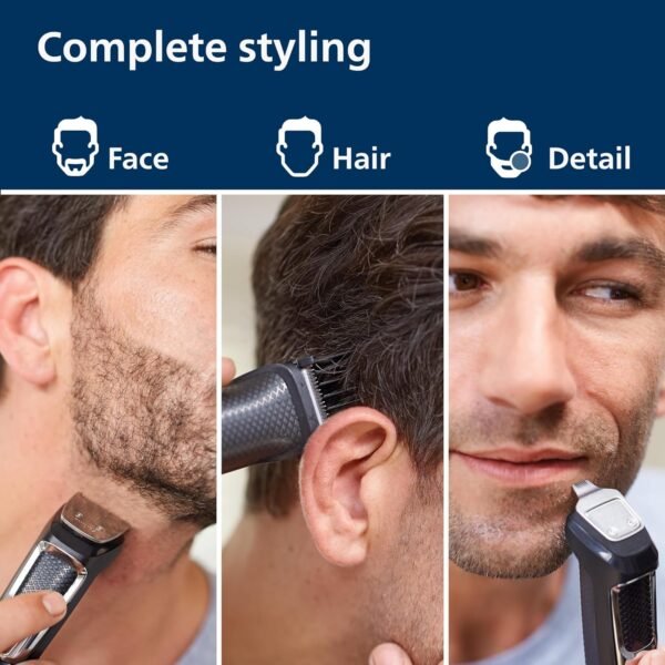 81YNpm4jUYL._AC_SL1500_.jpg Norelco Philips Multi Groomer All-in-One Trimmer Series 3000-13 Piece Mens Grooming Kit for Beard, Face, Nose, Ear Hair Trimmer and Hair Clipper - NO Blade Oil Needed, MG3740/40