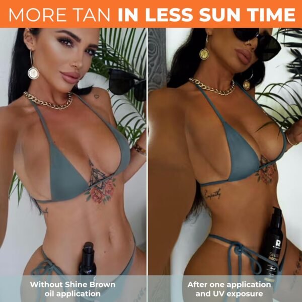 BYROKKO Shine Brown Tanning Oil 5.07 Fl Oz, XXL Tan Accelerator for Outdoor Sun or Indoor Tanning Bed Lotion, Fast Bronzer with Premium Natural Ingredients for Deep, Long-Lasting Glow