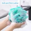 81ZTRnTGelL._AC_SL1500_.jpg AmazerBath Loofah Sponge 75g/Piece, Exfoliating Bath Sponge Body Scrubber - Loofa Set of 4 Flower Color (Large, Green-Purple)