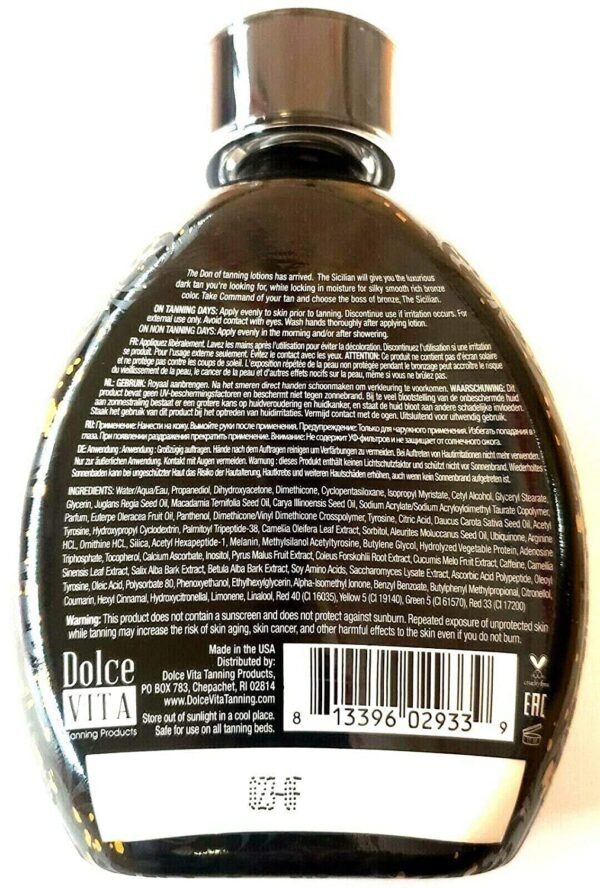 The Sicilian 200X Dark Black Bronzer Tanning Lotion - BEST for Glowing Skin - Gradual Bronzing & Sunless Self Tanner Lotion - Luxurious Sunless Body Tanning Lotion Nourishes Skin