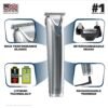 81aGrxG8nGL._SL1500_.jpg Wahl USA Stainless Steel Lithium Ion 2.0+ Beard Trimmer for Men - Electric Shaver & Nose Ear Trimmer - Rechargeable All in One Men's Grooming Kit - Model 9864SS