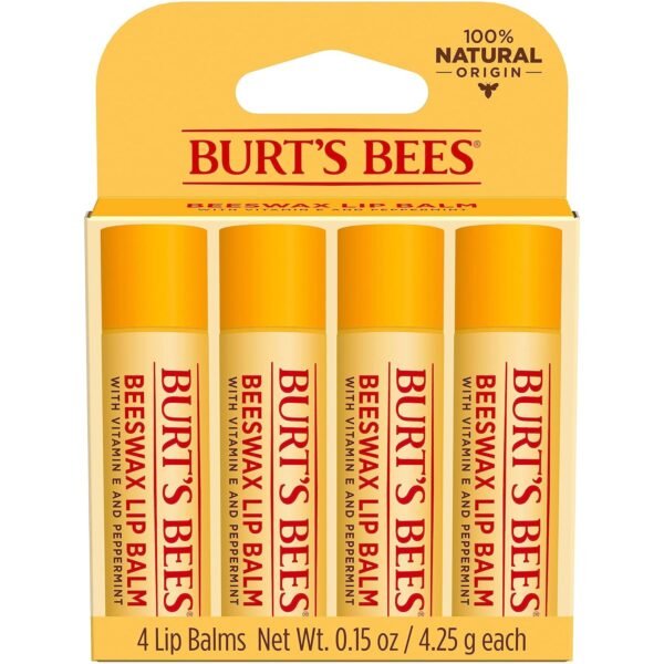 81aJEbAUCSL._SL1500_.jpg Burt's Bees Lip Balm - Original Beeswax, Lip Moisturizer With Responsibly Sourced Beeswax, Tint-Free, Natural Origin Conditioning Treatment, 4 Tubes, 0.15 oz.