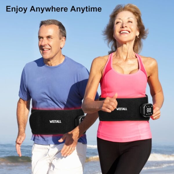 Cordless Red Light Therapy Belt: 5200mAh Rechargeable Infrared Light Therapy for Body with Heating Vibration, FSA HSA Eligible, for Back, Waist, Shoulder Pain Relief, Portable Gift for Women Men