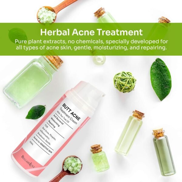 81aqa60R0SL._SL1500_.jpg Butt Acne Clearing Treatment Cream: Body Acne Treatment Lotion for Folliculitis and Pimples on Back, Buttocks, Thighs With 2% Salicylic Acid & Tea Tree Oil - Butt Cream for Smooth Skin