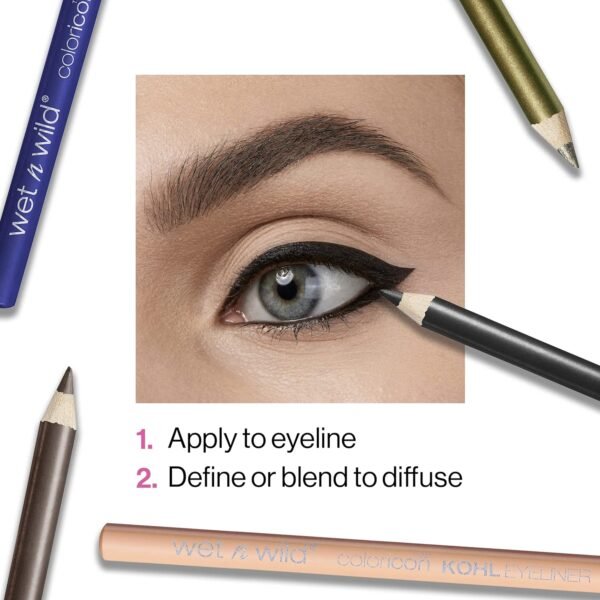 wet n wild Color Icon Kohl Eyeliner Pencil - Rich Hyper-Pigmented Color, Smooth Creamy Application, Long-Wearing Matte Finish Versatility, Cruelty-Free - Baby's Got Black