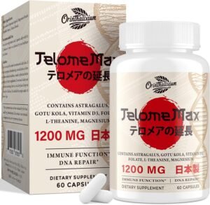 81b-6XBPgDL._AC_SL1500_.jpg Telomere Lengthening Supplements – Organic Astragalus, Gotu Kola, Vitamin D3, Folate, L-Theanine – Anti-Aging, DNA Repair, Immune & Cellular – 60 Vegan Capsules, Made in Japan (1 Bottle)