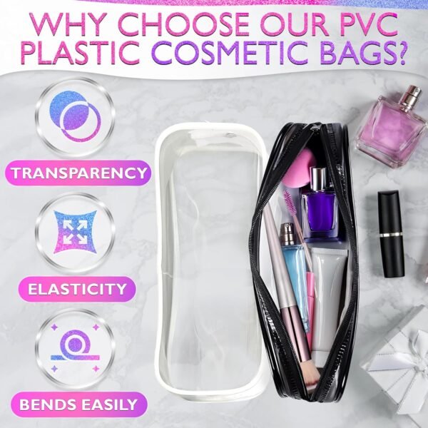 81b2EENSYiL._AC_SL1500_.jpg Small Makeup Bag for Purse – 2 Pcs Clear Zipper Pouches, Soft, Elastic, Waterproof Plastic Small Cosmetic Bag for Purse, Space-Efficient, Stylish Design – Great for Organizing Essentials on the Go