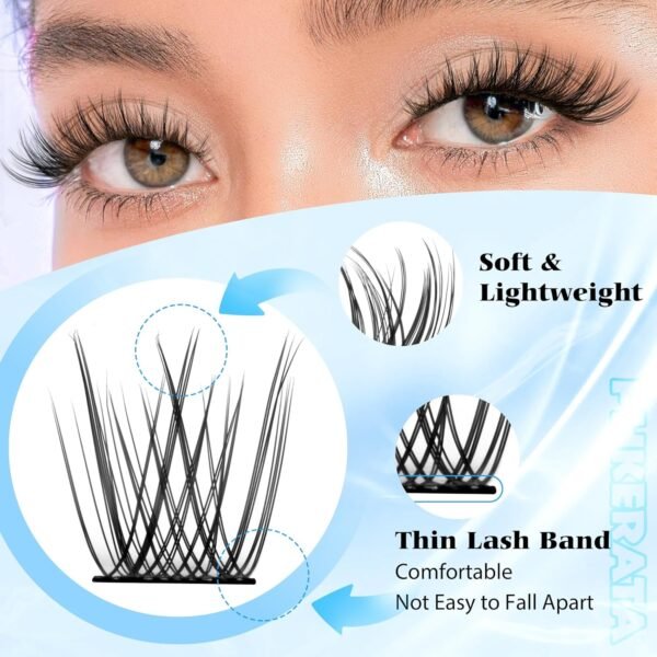 81bGCC2TzgL._SL1500_.jpg Natural Lash Clusters Wispy Eyelash Clusters 110 pcs Cluster Eyelash Extensions C Curvature Individual Lashes 10-16 mm Mix Length Natural Look Lashes Clusters with Thin Lash Band