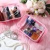 Weewooday 12 Pieces Clear Makeup Bags Cosmetic Storage Bags PVC Zipper Pouches Travel Waterproof Makeup Plastic Case for Women Organizing Toiletries Traveling Bathroom
