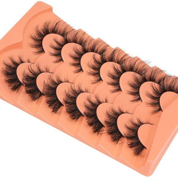81bPvD1cg9L._SL1500_.jpg False Eyelashes Wispy Lashes Natural Look Fake Eyelashes Cat Eye Lashes Mink Fluffy Strip False Lashes Fox Eye Lashes Pack 7 Pairs ALICROWN
