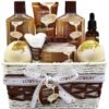 Bath and Body Gift Basket For Women and Men – 9 Piece Set of Vanilla Coconut Home Spa Set, Includes Fragrant Lotions, Extra Large Bath Bombs, Coconut Oil, Luxurious Bath Towel & More