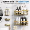 5-Pack Rustproof Stainless Steel Shower Caddy – No Drill Adhesive Bathroom Organizer with Large Capacity, Spacious Shower Shelves for Inside Shower, Kitchen & Home Decor Storage