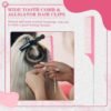 81cAoLb2kWL._SL1500_.jpg Boao 10 Pcs Hair Styling Kit - Detangler, Wide Tooth Comb, Teasing Brush, Rat Tail Comb, Edge Brush, Alligator Clips for Curly, Wet Hair - Gift for Women & Girls (Pink)