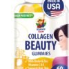SUNNY SAM Biotin Collagen Gummies for Women & Girls - Low Sugar 60 Chewable Beauty Collagen Gummies for Enhanced Hair Skin and Nails - Biotin, Vitamin A, Zinc Supplement - Natural Lemon Flavor