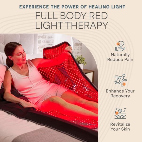 Lifepro Infrared Red Light Therapy for Body Blanket - Lessens Pain, and Enhances Recovery- Whole Body Care Mat with 3 Modes - Uses 660nm & 850nm Wavelengths