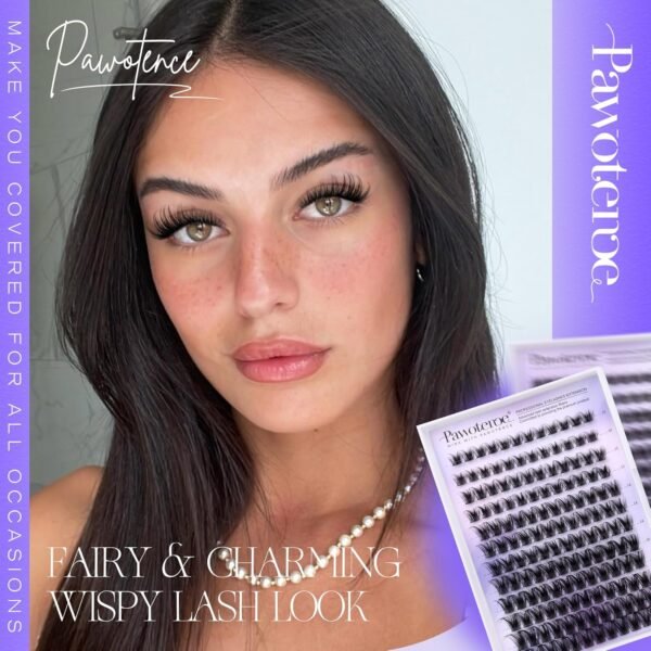 81ceNdECwrL._SL1500_.jpg Pawotence Lash Clusters Wispy Cluster Eyelash Extensions 10-18mm Individual Lashes DIY Cluster Lashes Extension Soft Comfortable Eyelash Clusters with Thin Band