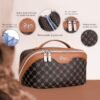 81cqDatWHPL._AC_SL1500_.jpg BOYATU Travel Makeup Bag Cosmetic Bags for Women: 3 Pcs Set Large Portable Make up Bag with Handle - Vegan Leather Toiletry Bags with Compartments - Makeup Organizer for Travel Essentials(01-Coffee)