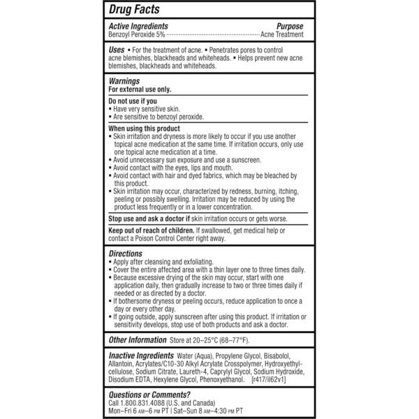 Paula's Choice CLEAR Daily Skin Clearing Treatment with Benzoyl Peroxide, Treats and Prevents Mild to Severe Acne & Breakouts, Fragrance-Free, 2.25 Fl. Oz.