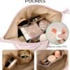 81dhQj0m9jL._AC_SL1500_.jpg BAGSMART Makeup Bag Travel Toiletry Bag, Cute Make Up Bag, Large Capacity Cosmetic Bags for Women, Wide-open Makeup Pouch Travel Essentials Toiletries Accessories Brushes (Pink)