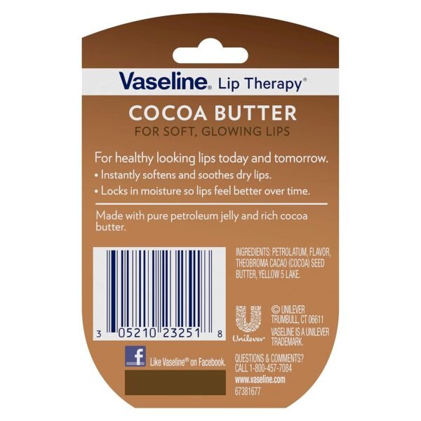 81dipzfvIjL._SL1500_.jpg Vaseline Lip Therapy Variety 3-Pack – Crème Brûlée, Rosy Lips, Cocoa Butter Mini Lip Balms for Soft, Glowing, and Deliciously Kissable Lips, 0.25 Oz Ea