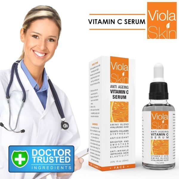 Vitamin C Serum - Anti Ageing, Hydrating & Brightening Serum for Face with Hyaluronic Acid - Uniquely Designed Day & Night Serum