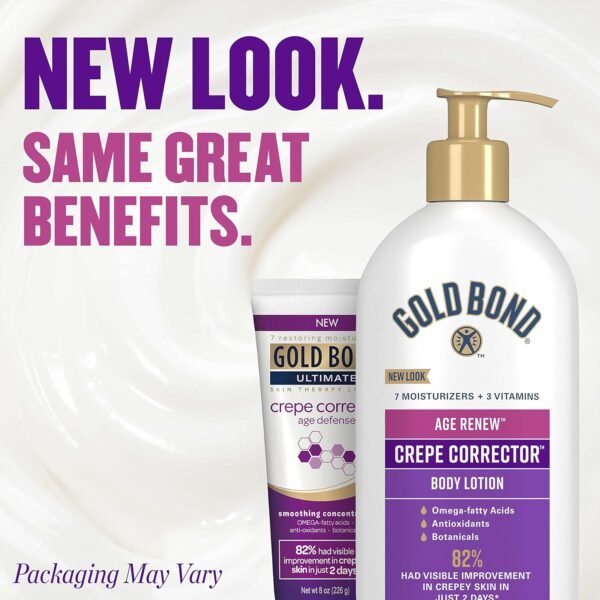 81edKxI7oKL._AC_SL1500_.jpg Gold Bond Age Renew Crepe Corrector Body & Face Lotion, Replenishing & Smoothing Formula, 14 oz., Packaging may vary