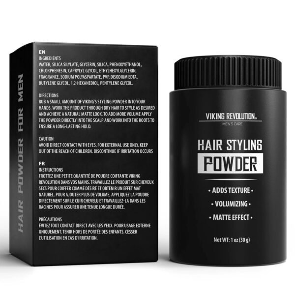 Viking Revolution Hair Styling Powder for Men - Easy to Apply Mattifying & Volumizing Hair Texture Powder for Men (1 Oz - 1 Pack)