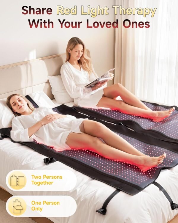 2025 Upgraded Triple-Mode Red Light Therapy Mat for Full Body Pain Relief, 73.0" x 33.4" Whole Body Coverage with 2570 Dual-Wave (660nm & 850nm) LEDs, Premium Leather, Multi-Mode Customization(Black)
