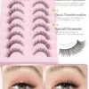 81f-oKBa64L._SL1500_.jpg Onlyall Natural Lashes Wispy Lashes Natural Look False Eyelashes Natural Flared Eyelashes False Eye Lashes Soft Fluffy Lashes 7 Pairs D-K06, Black