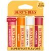 Burt's Bees Lip Balm - Pink Grapefruit, Mango, Coconut & Pear, and Pomegranate Pack, Lip Moisturizer With Beeswax, Tint-Free, Natural Origin Conditioning Treatment, 4 Tubes, 0.15 oz.