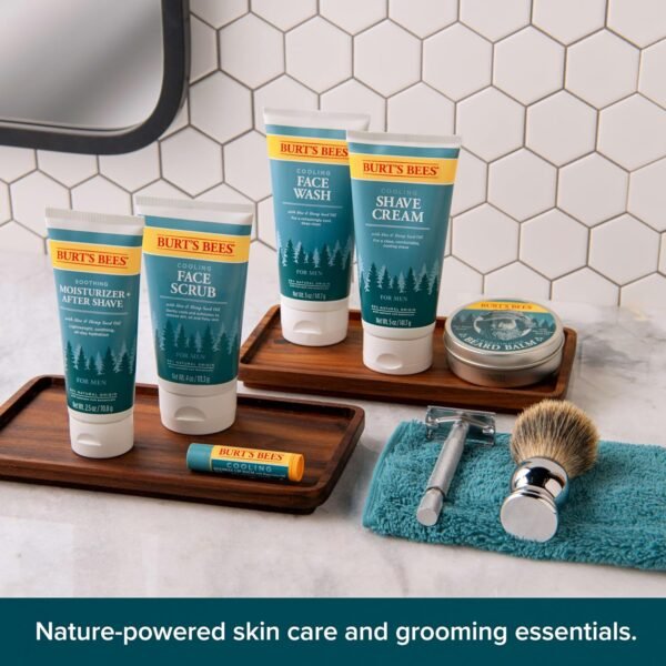 81gQaGzvEIL._SL1500_.jpg Burt's Bees Gifts Ideas - Grooming Essentials Kit, 4 Products for Men - Cooling Face Wash, Shave Cream, Soothing Moisturizer After Shave & Original Beeswax Lip Balm