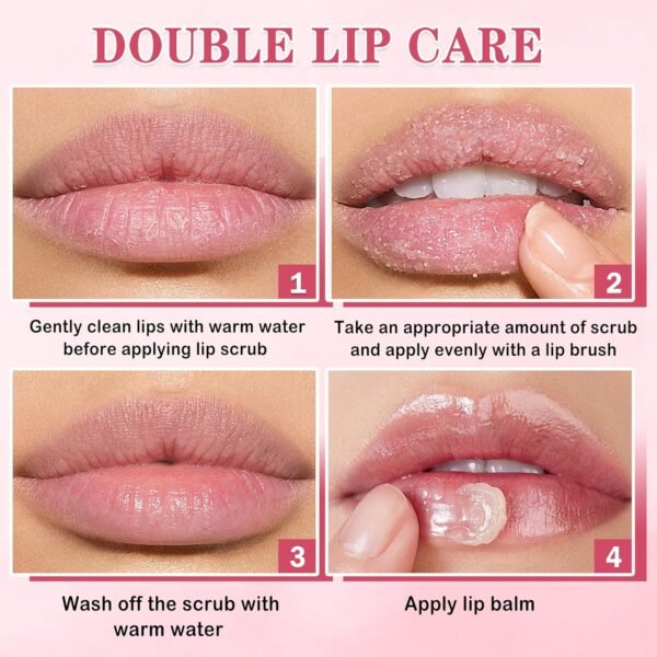 81gbIRICLkL._SL1500_.jpg 4PCS Lip Scrub and Mask Set,Strawberry and Honey Pot Lip Balm,Reduces Lip Lines Lip Exfoliator Scrub and Moisturizer,Repair Beebalm Lip Balm and Lip Scrub Set,Lip Mask Overnight