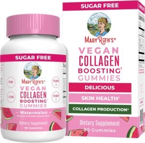 81gj81-LX9L._AC_SL1500_.jpg MaryRuth Organics Vegan Collagen for Women & Men, Collagen Boosting Gummies, Skin Care, Lysine, Vitamin C, Vitamin A, Amla, Supplement for Hair & Skin, Vegan, Non-GMO, Gluten Free, 90 Servings