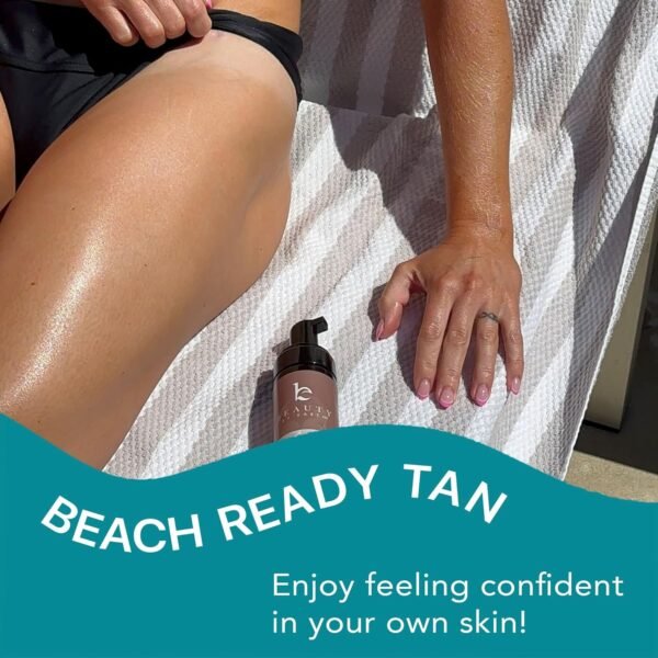 Self Tanner Tanning Mousse Kit - USA Made with Natural & Organic Ingredients, Self Tanner Mousse and Mitt, Tan Kit, Fake Tan Tanning Foam, Medium to Dark, Sunless Tanners Best Sellers