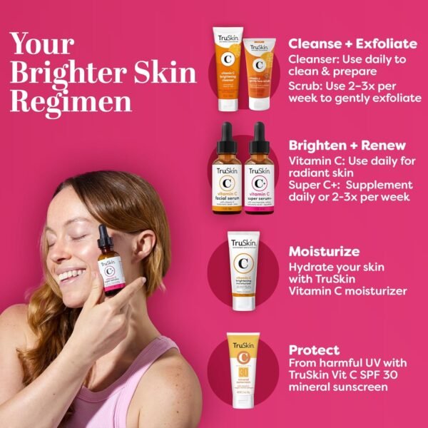 81hDO5NIbIL._SL1500_.jpg TruSkin Vitamin C Super Serum - Niacinamide, Retinol, Hyaluronic & Salicylic Acid - All-in-One Anti Aging Serum for Face – Improve Appearance of Dark Spots, Firmness for Brighter Looking Skin, 2 Fl Oz